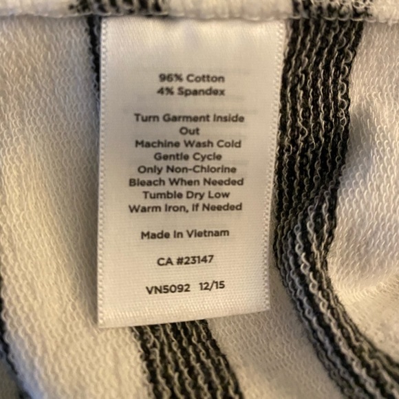 Talbots hoodie- black and white striped yellow trim Size MP.  NWOT - Picture 7 of 7